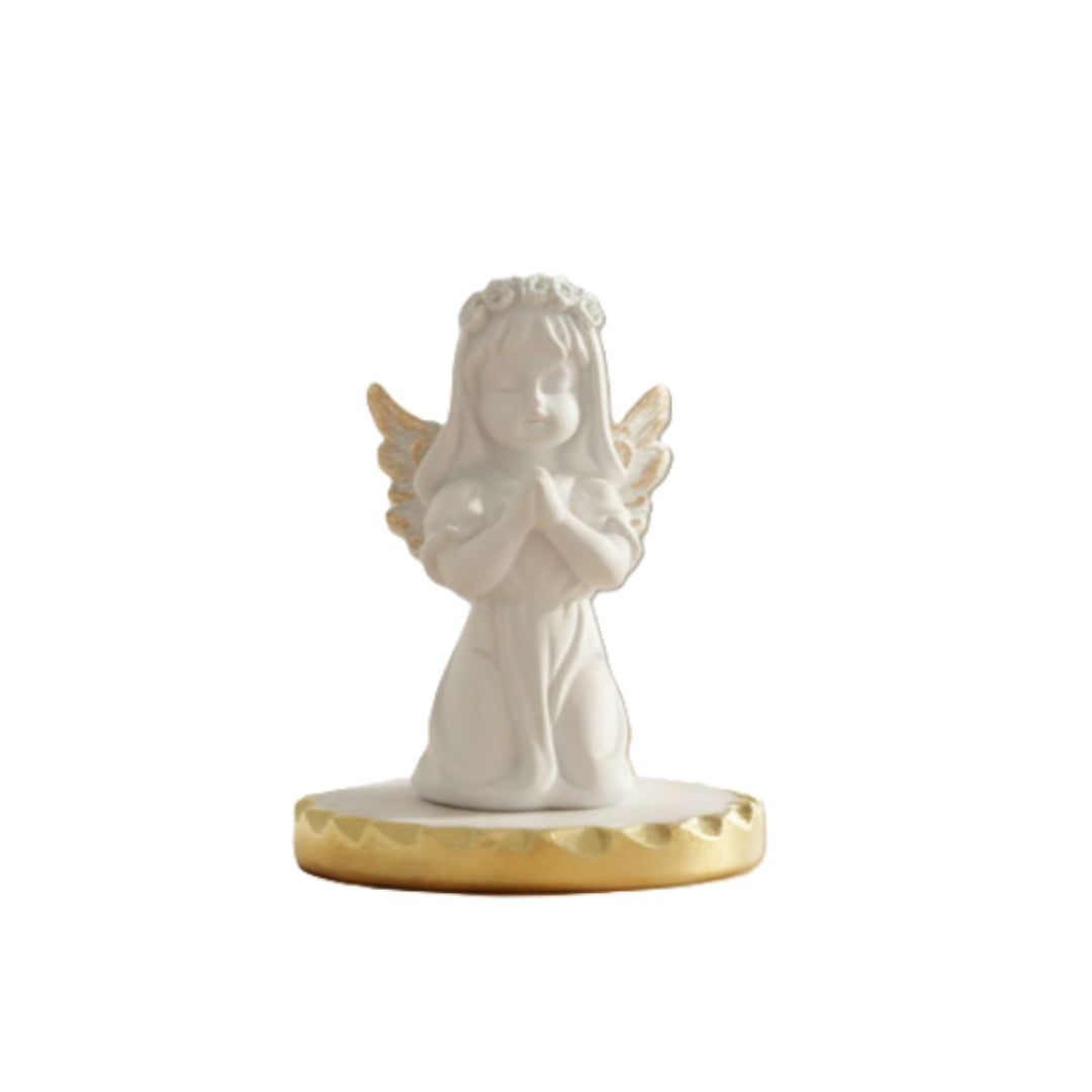 Praying Baby Angel With Marble Base