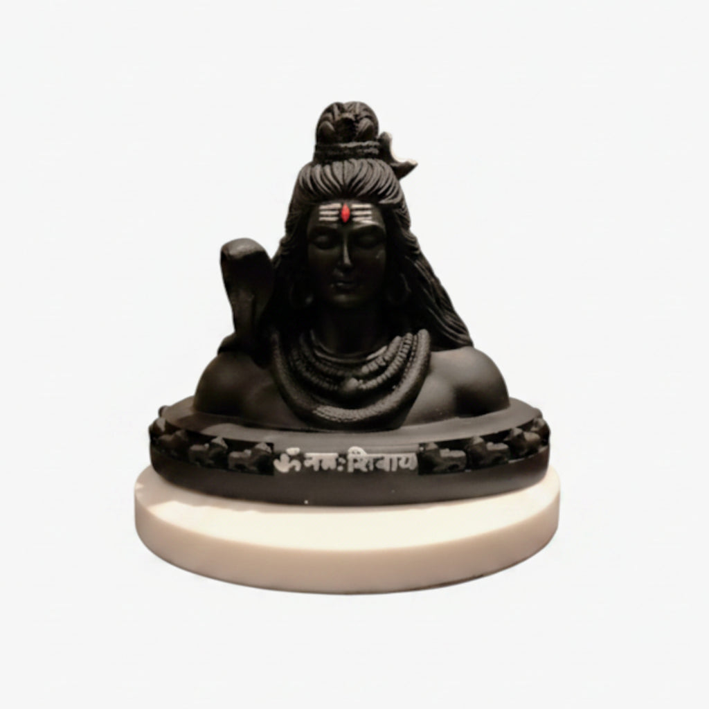 Mahadev ji statue black showpiece with marble base