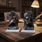 Black Owl Showpiece with Marble Base set of 2