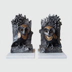 Black Owl Showpiece with Marble Base set of 2