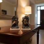 Black Owl Showpiece with Marble Base set of 2