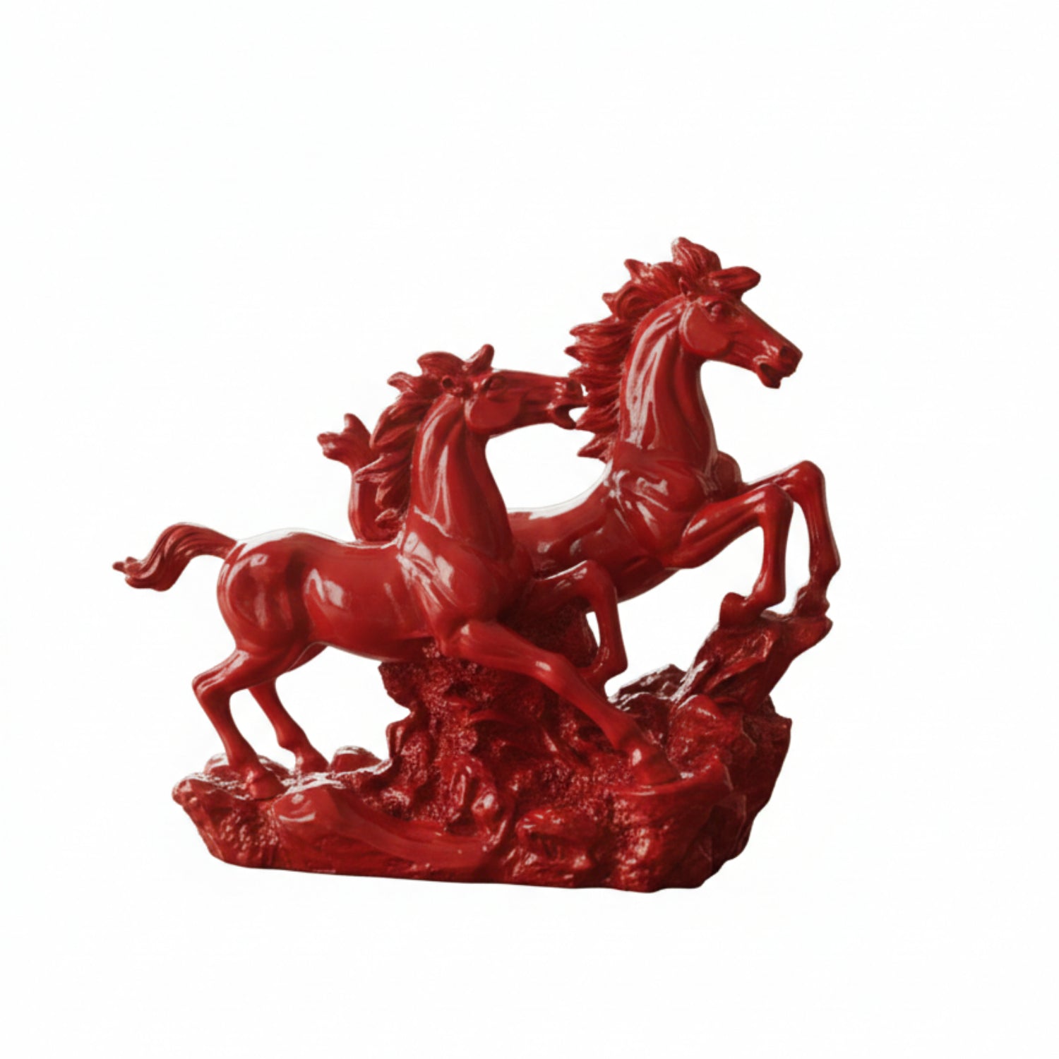 Victory Running Horses Figurine Red