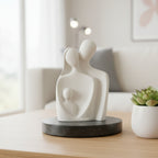 Abstract Family of 3 Figurine White