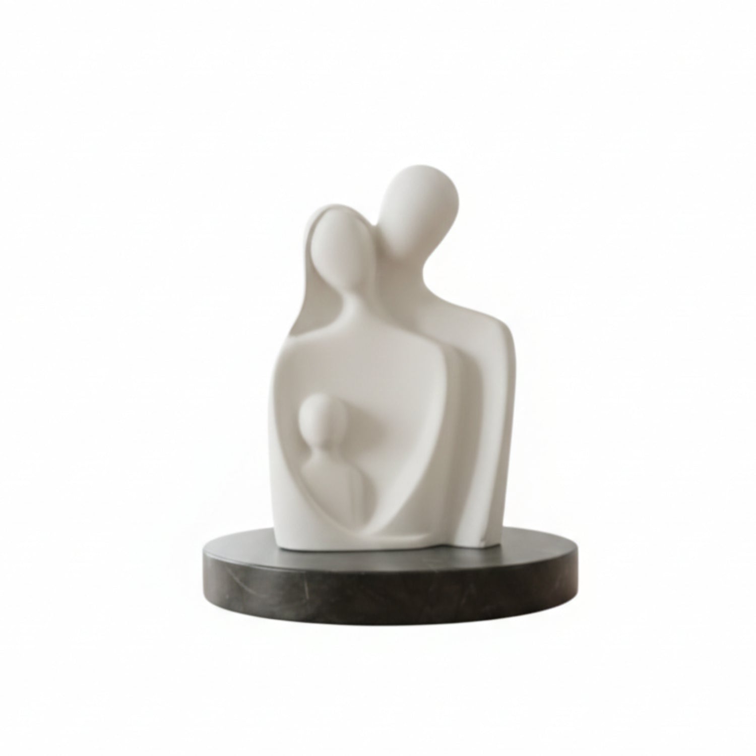 Abstract Family of 3 Figurine White