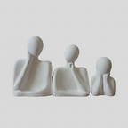 White Family Of Three Showpiece