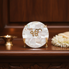 Gayatri Mantra Metal Holder with Mother of Pearl