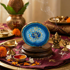 Agate OM Small Back Side Tealight- Blue
