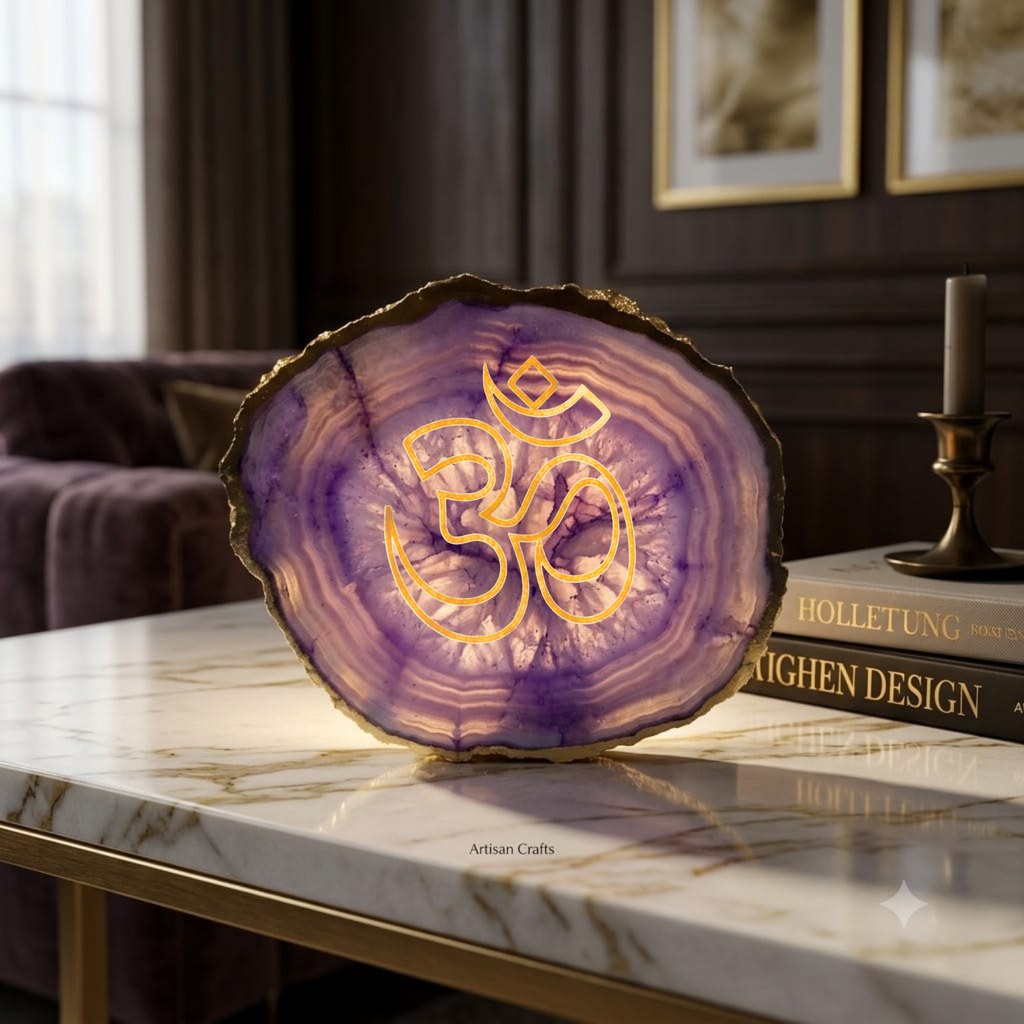 Agate OM Small Back Side Tealight- Purple