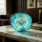 Agate OM Small Back Side Tealight- Turquoise