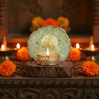 Budha Tree Green Agate Wooden Tealight