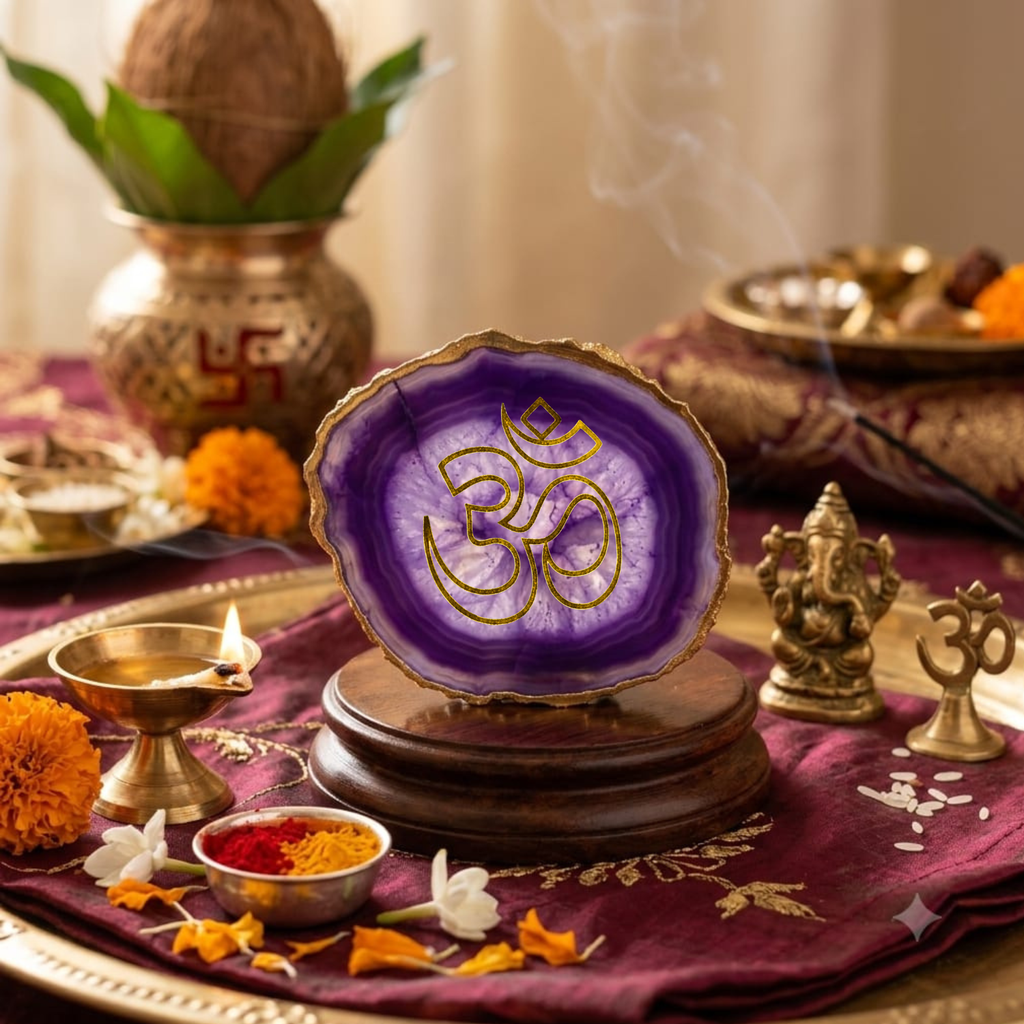 Agate OM Small Back Side Tealight- Purple