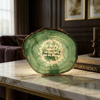 Agate Gayatri Mantra Small Back Side Tealight- Green