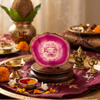 Agate Gayatri Mantra Small Back Side Tealight- Pink