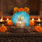 Budha Tree Turquoise Agate Wooden Tealight