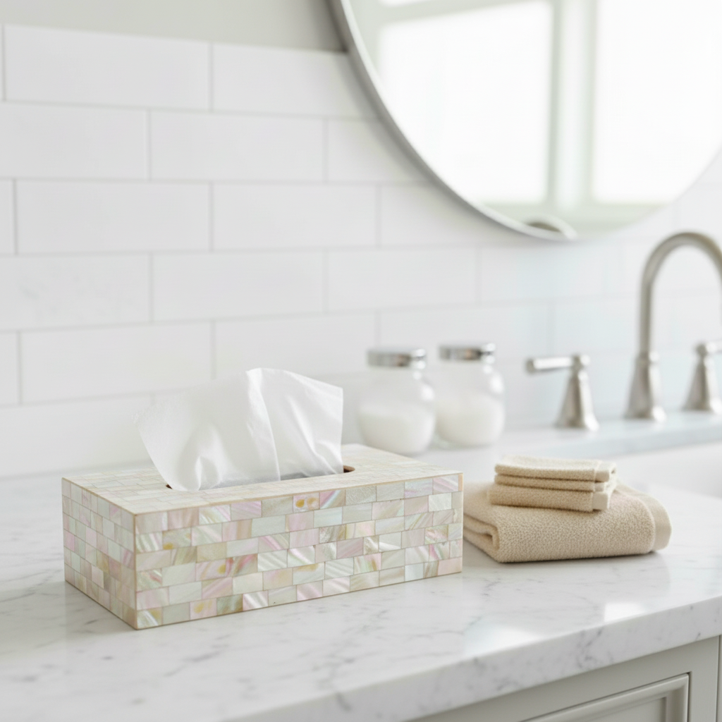 Mother Of Pearl Tissue Box Holder