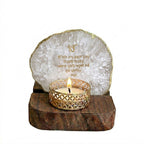 Ik Onkar Mantra White Agate Tealight Wooden