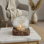 Ik Onkar Mantra White Agate Tealight Wooden
