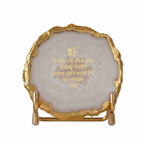 Ik Onkar Mantra White Agate Metal Showpeice