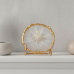 Ik Onkar Mantra White Agate Metal Showpeice