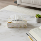 White Agate with  Mother of Pearl Tissue Box Holder