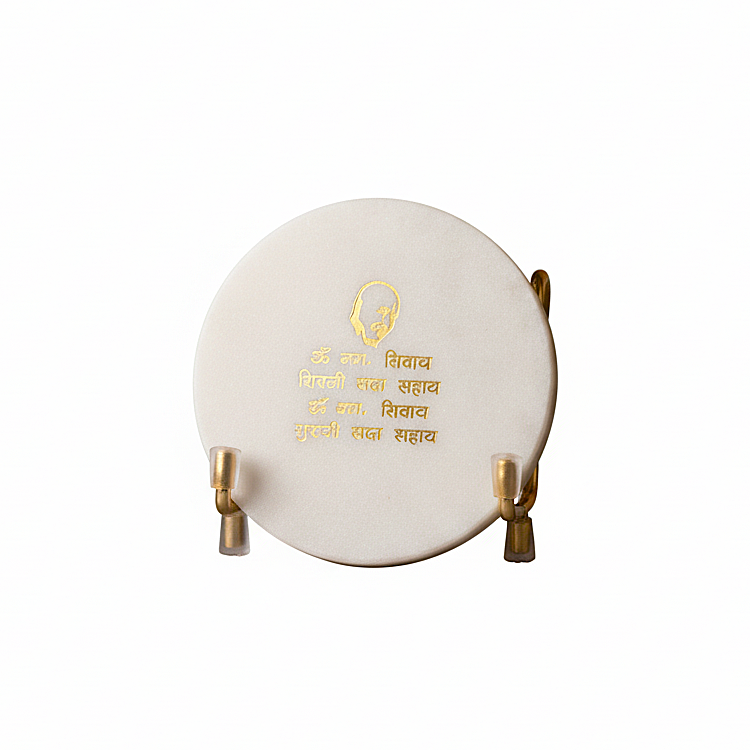 Guruji Mantra Marble Metal Showpiece