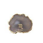 Agate Zodiac Coaster Scorpio-Natural White