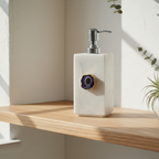 White Marble with Purple Agate Soap Dispenser
