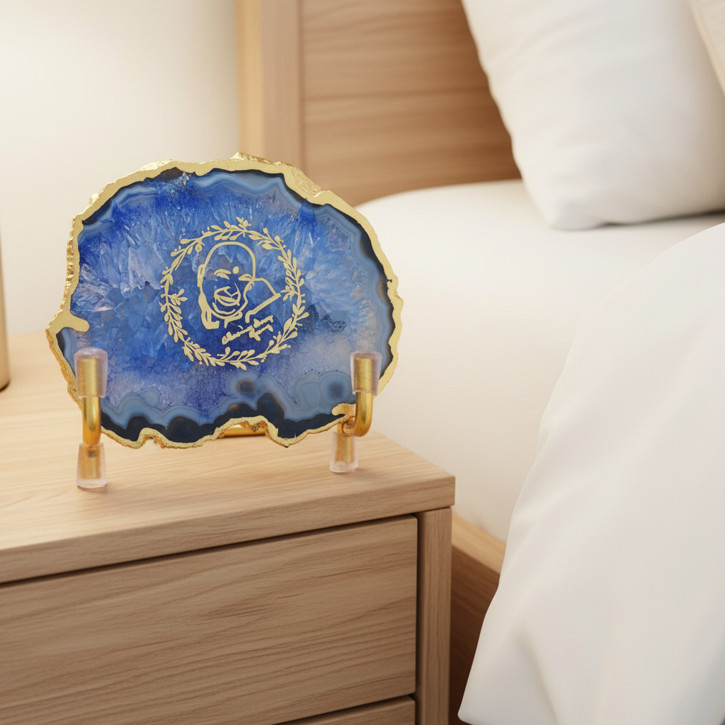 GURU JI - Blue Agate Metal Stand