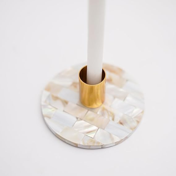 Mother of Pearl  round Tea Light Holder