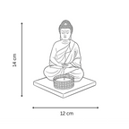 Green Meditating Buddha Idol with Tealight Candle Holder
