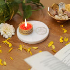 Ganesha Tea Light Holder Marble