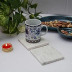 White Marble Plain Coaster  for Tea Coffee Cocktail
