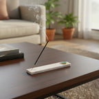 Marble Agarbatti Stand with Green Agate