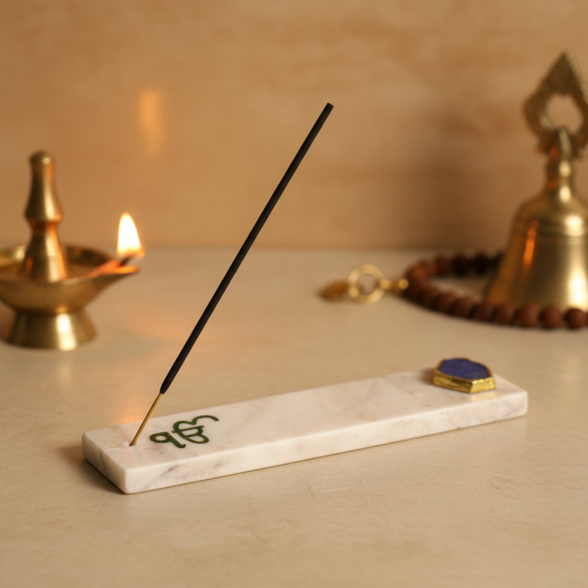 Marble with Agate Ik Onkar Agarbatti Stand