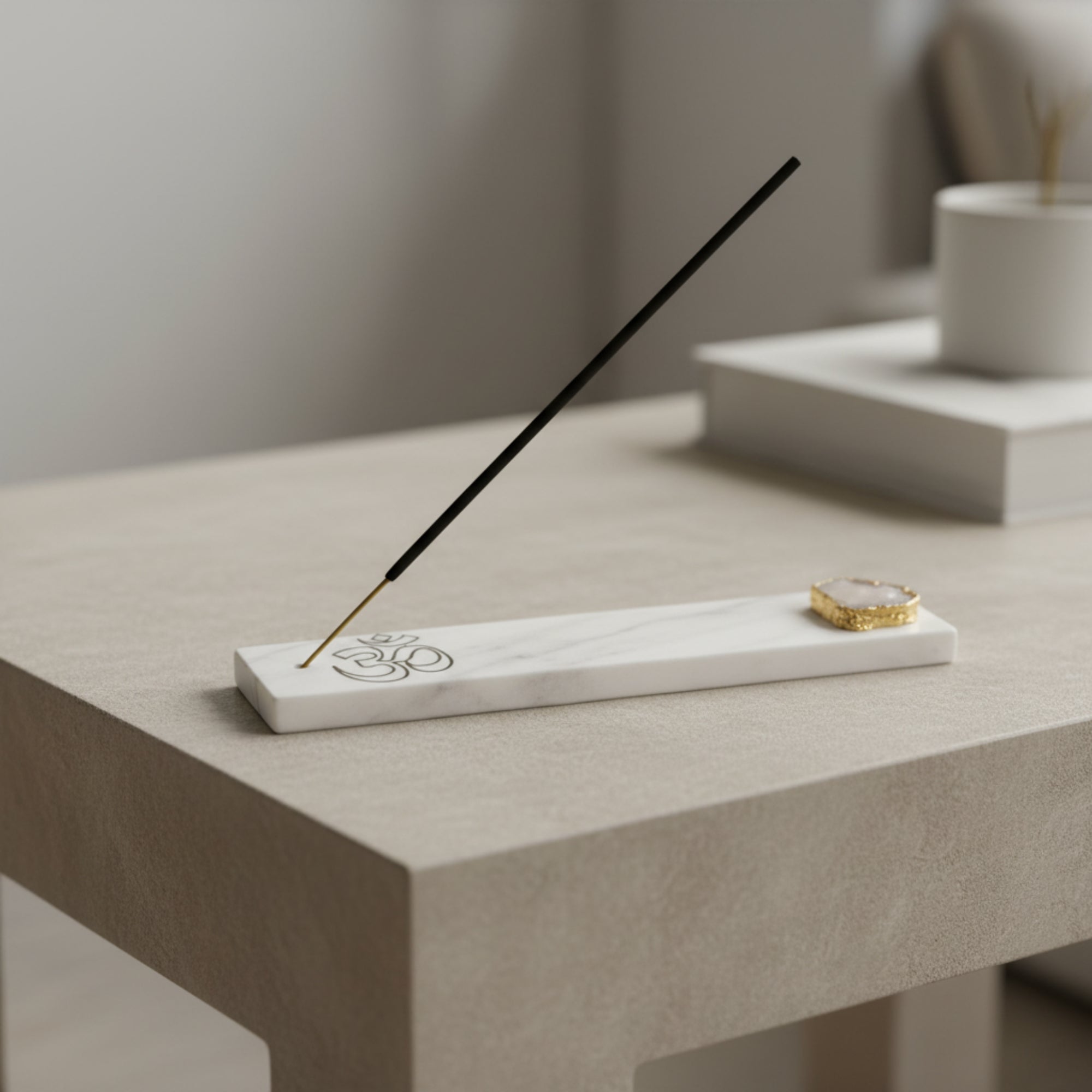Marble with Agate Om Agarbatti Stand