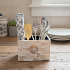 Purple Agate  With Mother Of Pearl Cutlery Holder