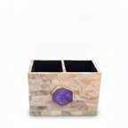 Purple Agate  With Mother Of Pearl Cutlery Holder