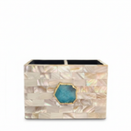 Turquoise Agate  With Mother Of Pearl Cutlery Holder