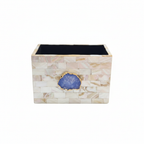 Blue Agate  With Mother Of Pearl Cutlery Holder