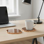 Brown  Crystal Agate Coaster With Rose Gold Plating Set of 2
