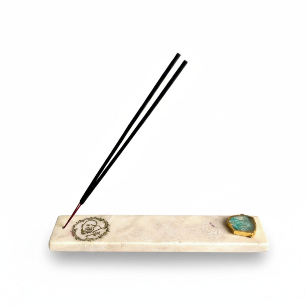 Marble with Agate Guru Ji Agarbatti Stand