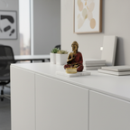 Red Meditating Buddha Idol with Tealight Candle Holder