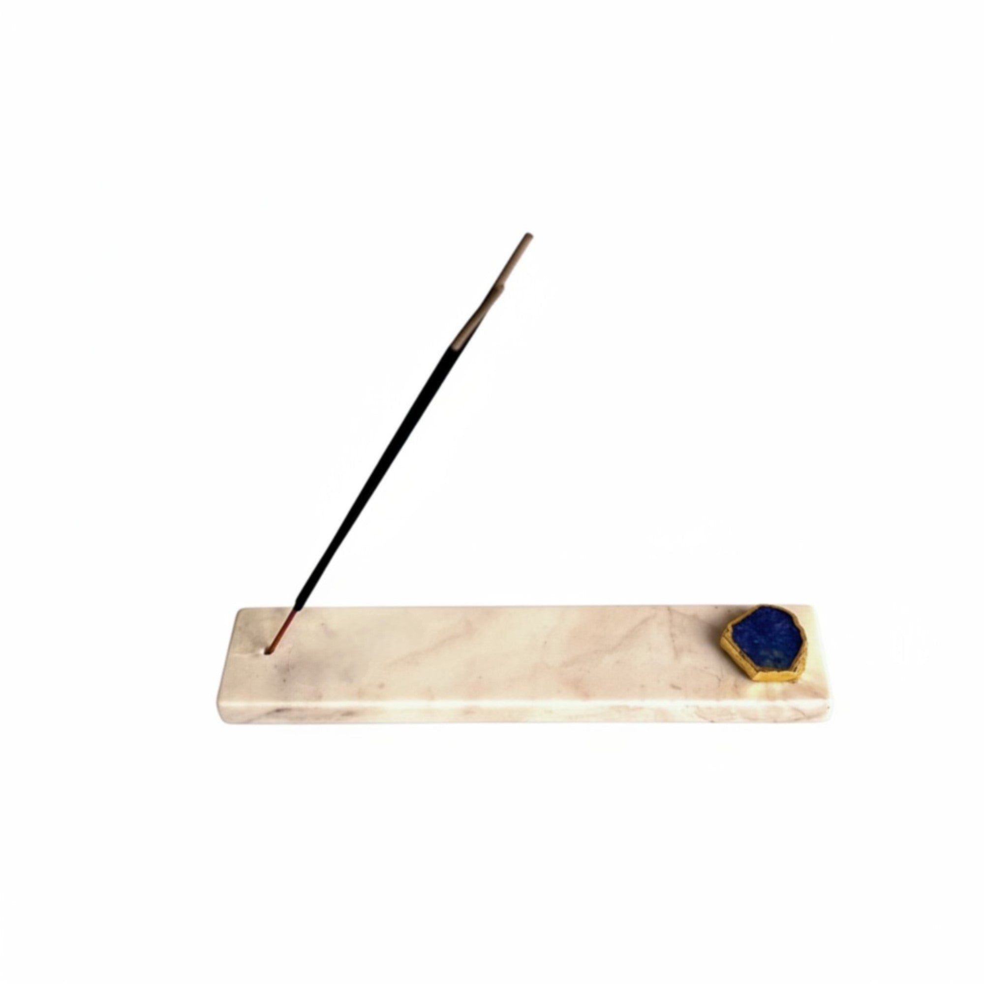 Blue Agate with Marble Agarbatti Stand