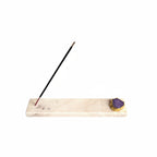 Marble Agarbatti Stand with Purple Agate