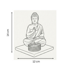 Light Green Meditating Buddha Idol with Tealight Candle Holder