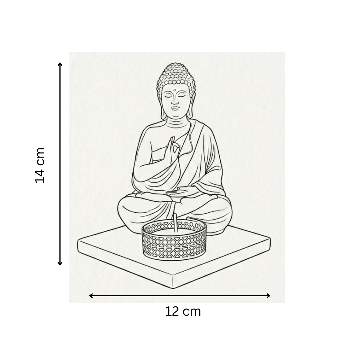 Light Green Meditating Buddha Idol with Tealight Candle Holder