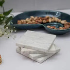 White Marble Plain Coaster for Tea Coffee