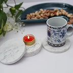 White Marble Plain Coaster  for Tea Coffee Cocktail